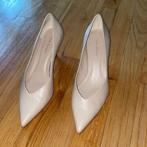 STUART WEITZMAN beige kitten heel pumps